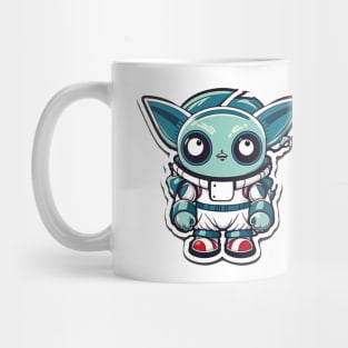 Cute Space Owl Illustration (eyes up right) Mug